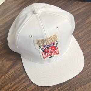 Vintage San Francisco 49ers 1988 white Super Bowl XXIII Champions Cap.